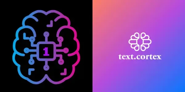 Stylized gradient brain outline with a central circuit board and the number one, next to the text.cortex logo.