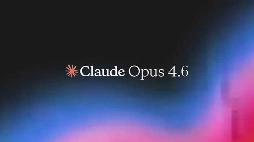 The text 'Claude Opus 4.6' with an orange star icon on a dark, colorful background.