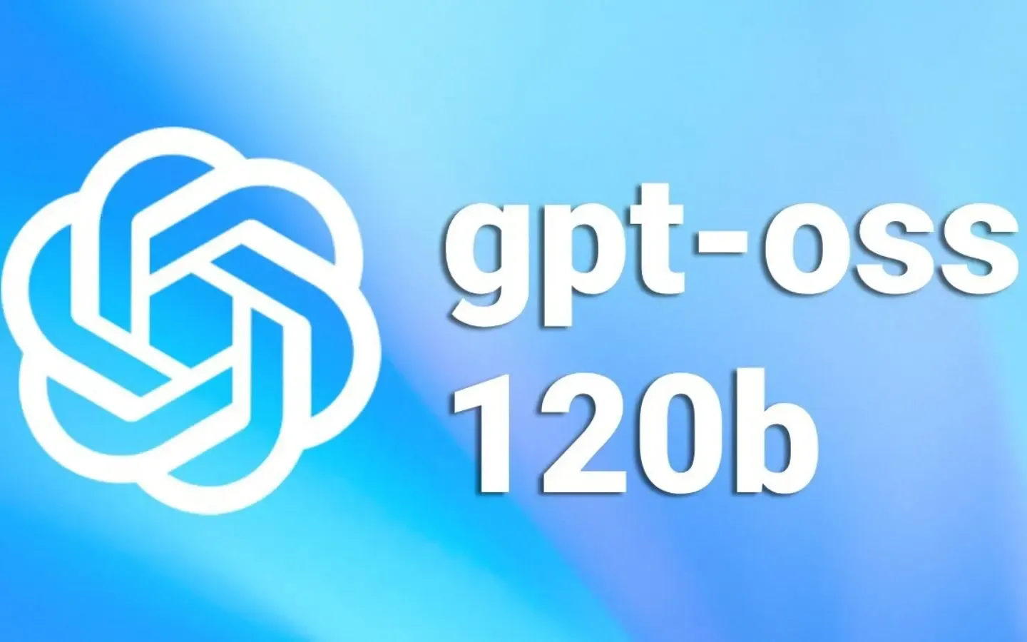 OpenAI logo next to the white text 'gpt-oss 120b' on a blue gradient background.