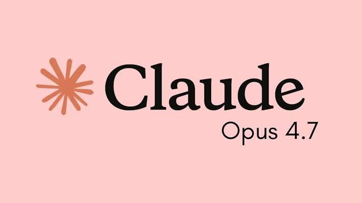 Claude Opus 4.7 logo on a light pink background with a starburst graphic.