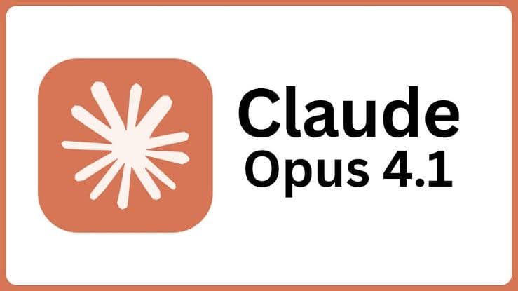 Orange logo with a white starburst and the text 'Claude Opus 4.1' next to it.