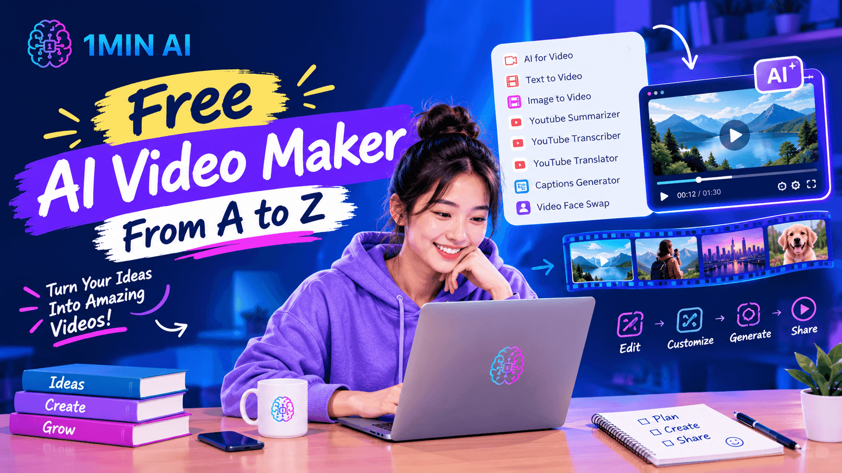 1MIN AI_ Free AI Video Maker