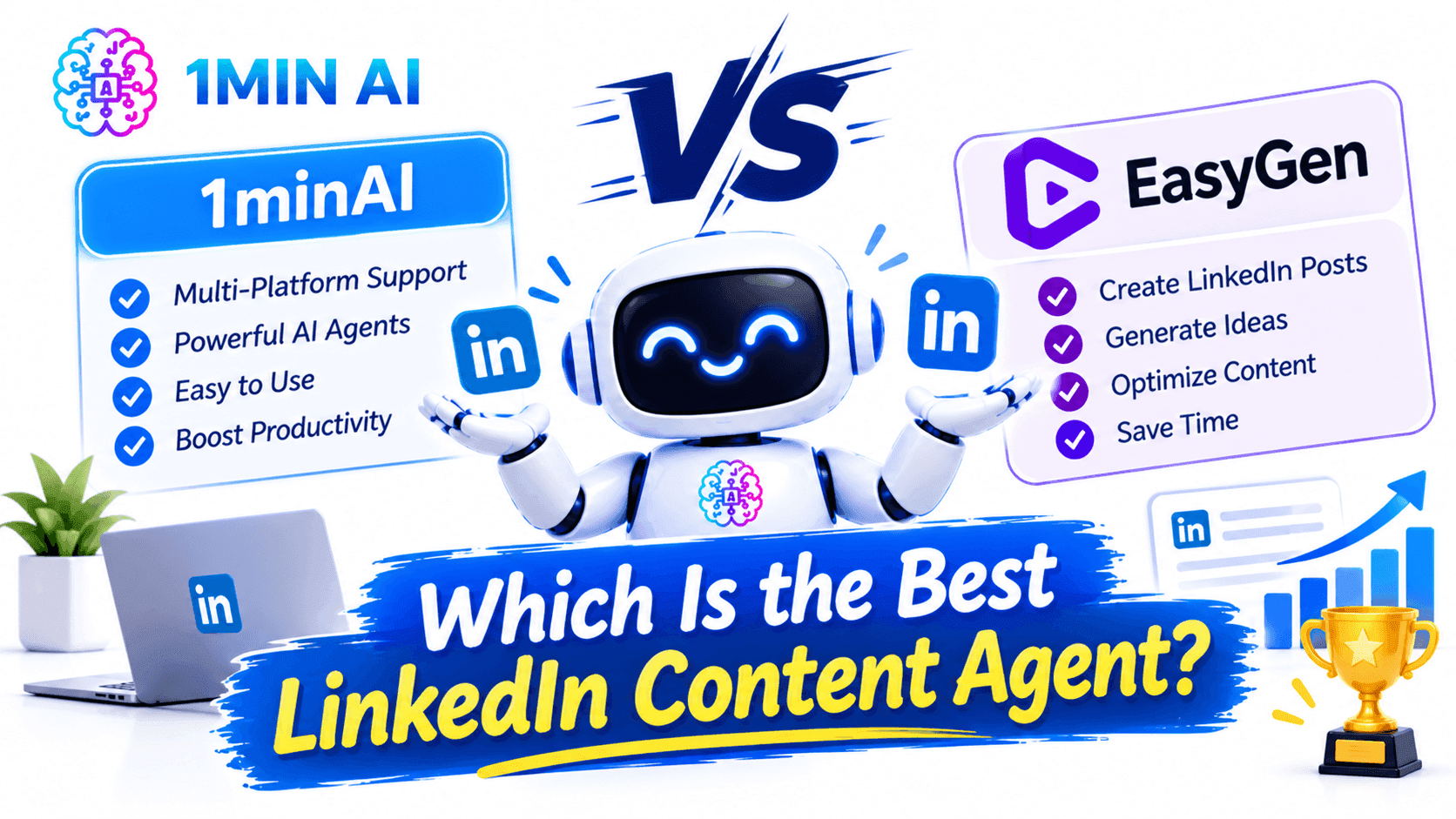 1minAI vs EasyGen: Best LinkedIn Content Agent?
