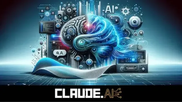 A glowing blue brain with digital circuits representing artificial intelligence and technology.