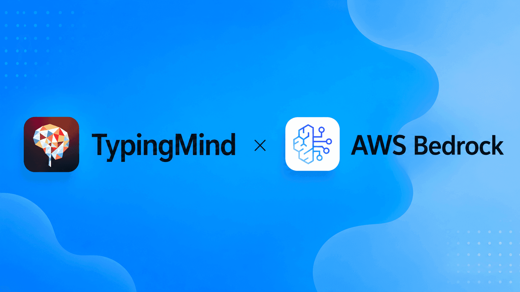 TypingMind logo and text alongside AWS Bedrock logo and text, indicating a partnership.