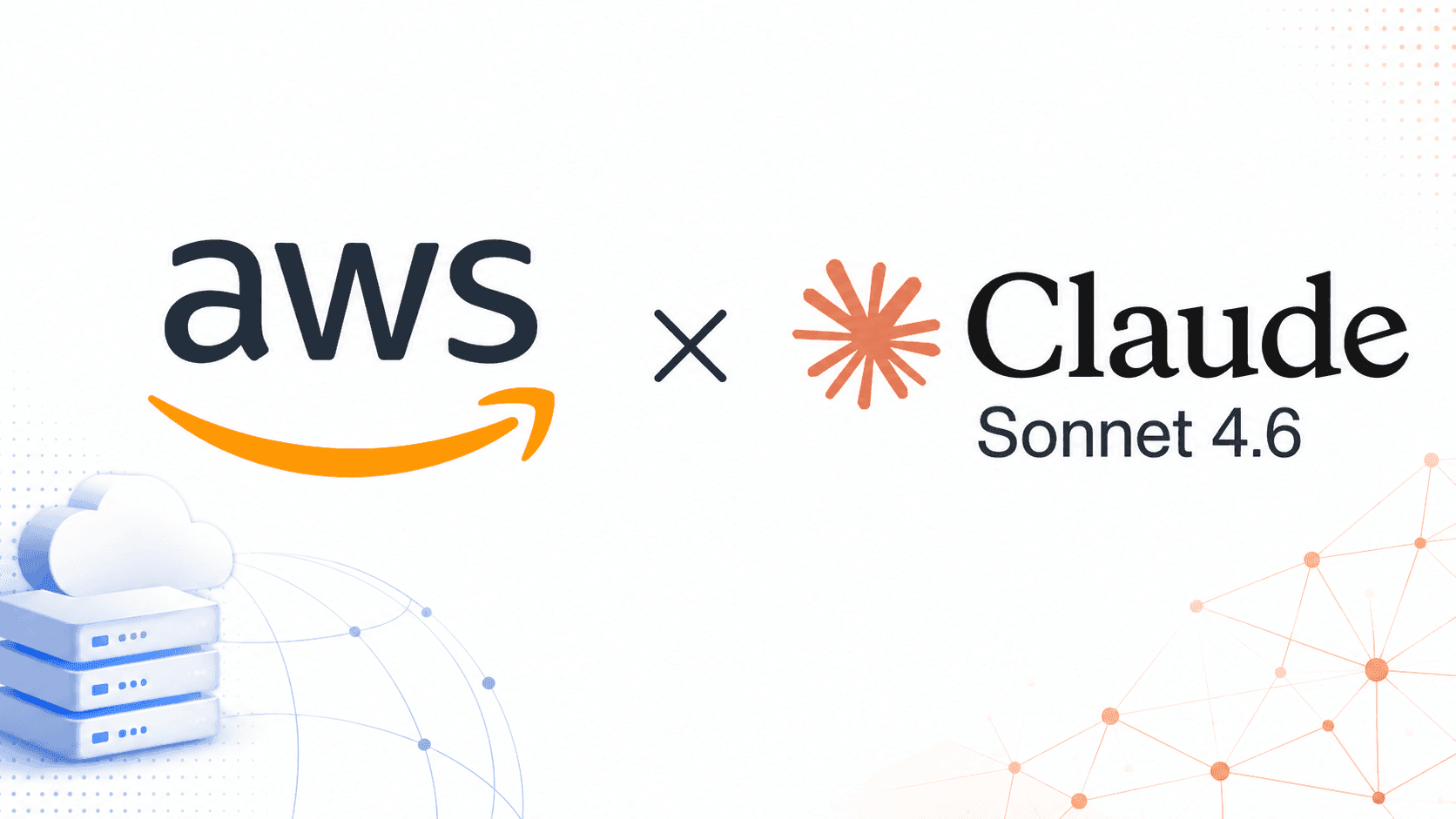 AWS and Claude Sonnet 4.6 logos connected, symbolizing their partnership in AI and cloud.