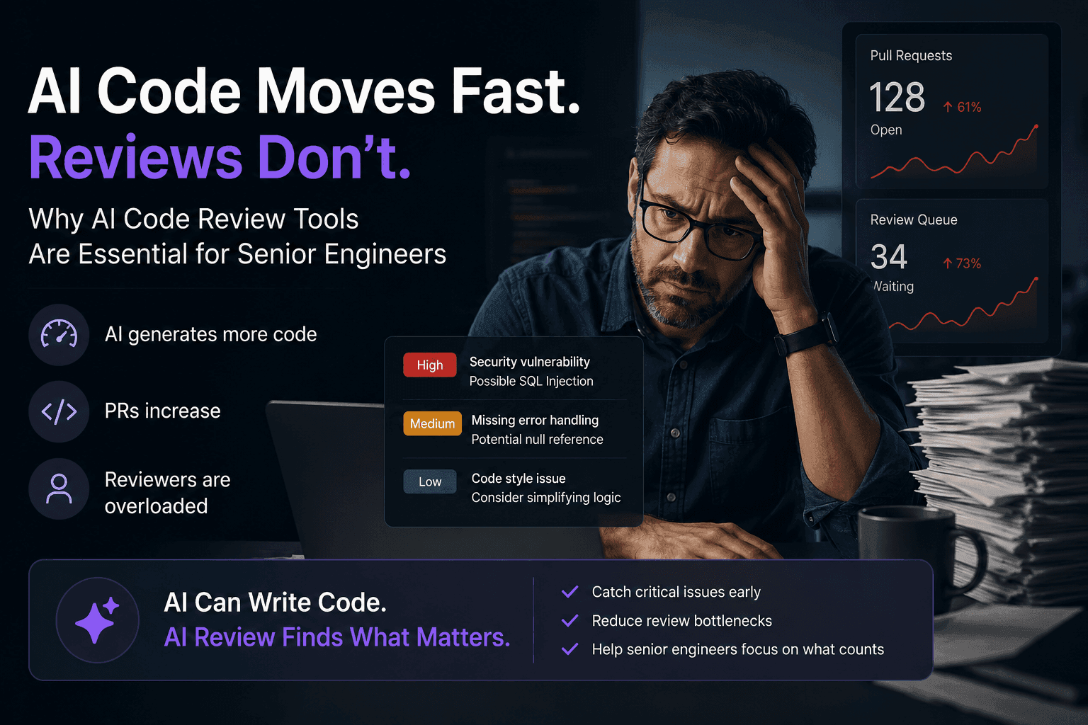 Senior engineers lose hours daily to PR reviews See how AI code review tools cut that time