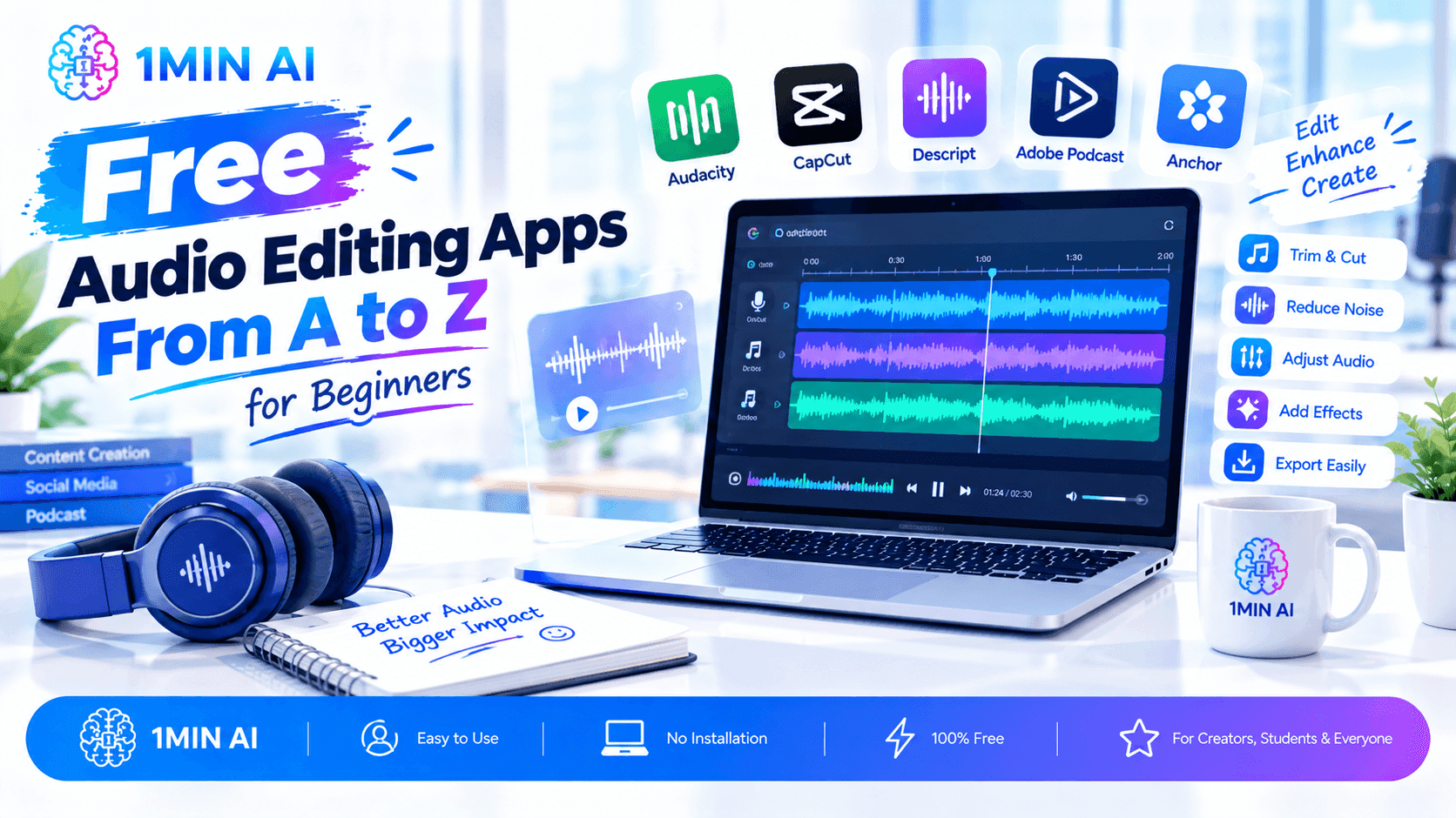Free Audio Editing Apps From A to Z for Beginners