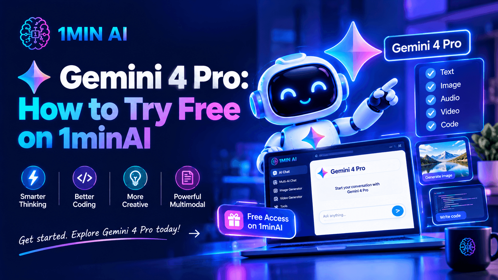 Gemini 4 Pro: How to Try Free on 1minAI