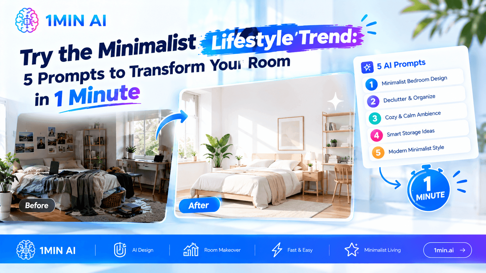 Try the Minimalist Lifestyle Trend: 5 Prompts to Transform Your Room in 1 Minute