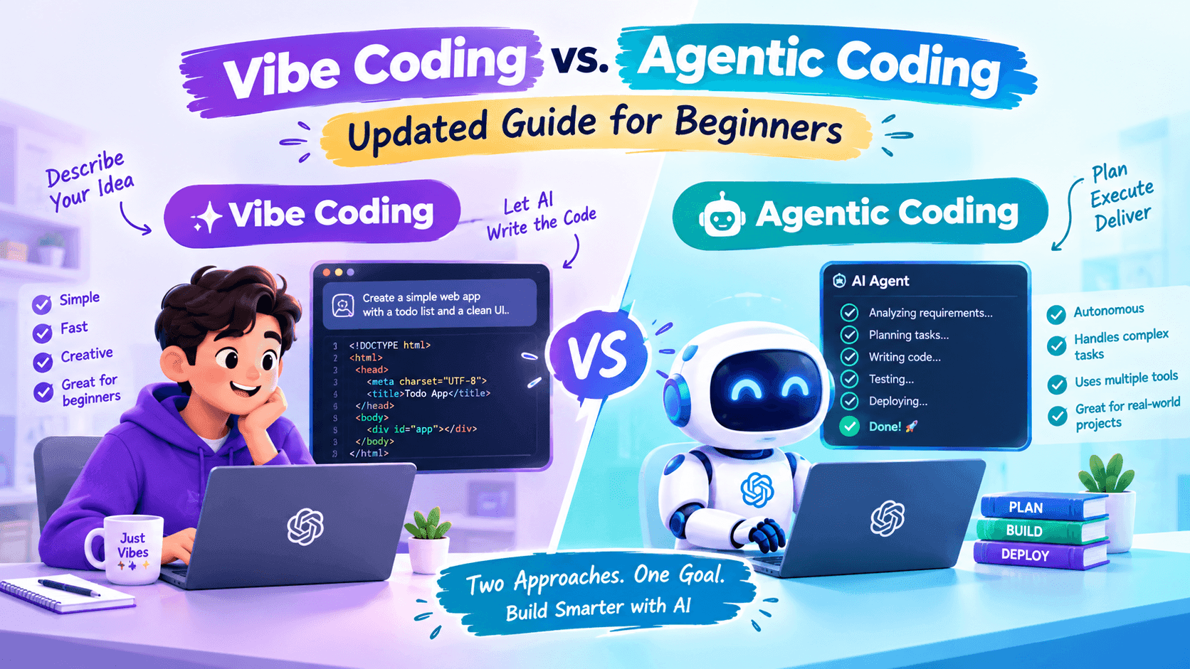 Vibe Coding vs. Agentic Coding: Updated Guide for Beginners