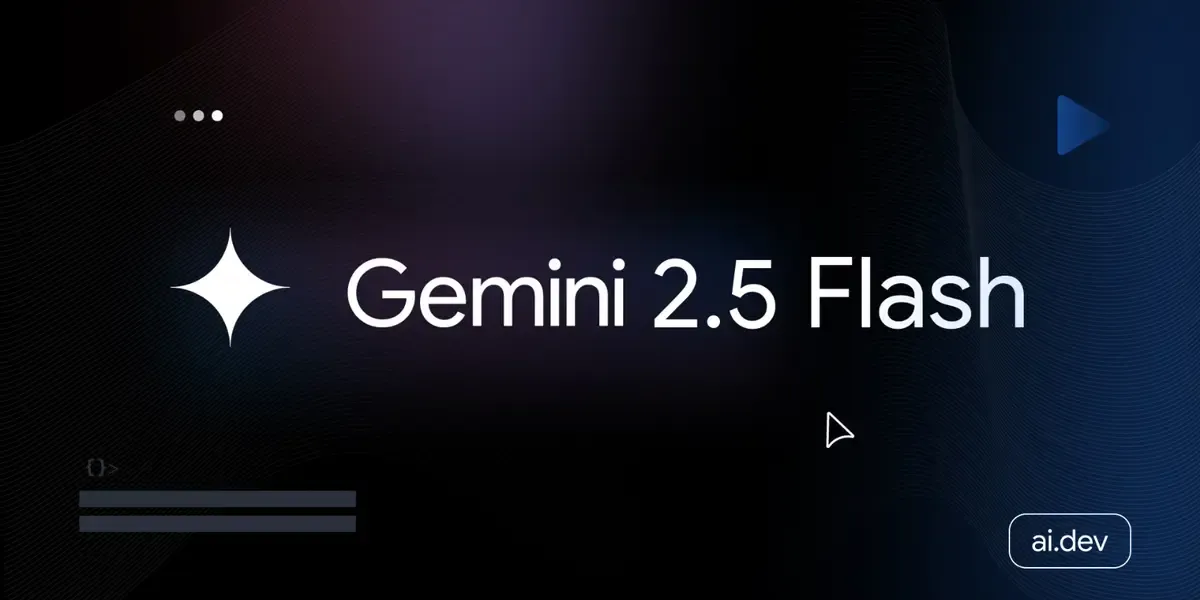 Sparkling star icon next to 'Gemini 2.5 Flash' text on a dark background.