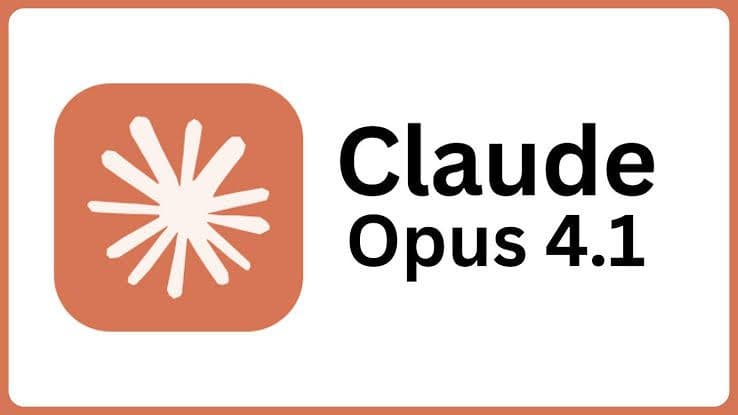 Orange icon with white starburst next to text "Claude Opus 4.1".