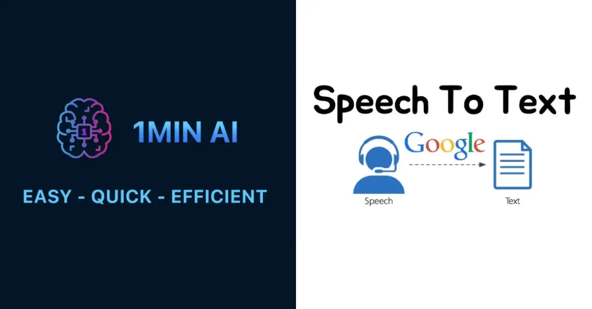 1MIN AI brain logo promotes easy, quick, efficient speech-to-text conversion.